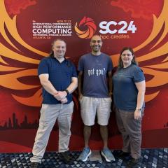 Three RCC staff attended SC24, namely (L–R) Ashley Wright, Jake Carroll, and Sarah Walters.