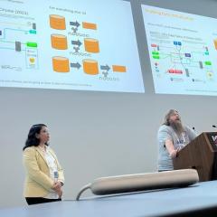 IBM’s Madhu Punjabi and RCC's Michael Mallon presenting at SCA24. (Image courtesy of IBM.)