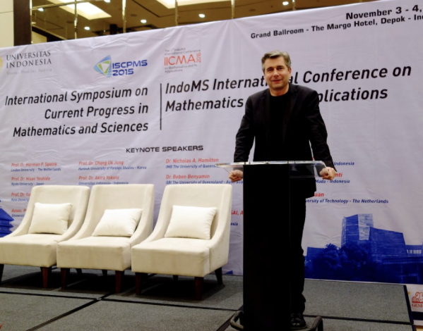 Dr Nick Hamilton presenting at the International Conference on Mathematics and its Applications.