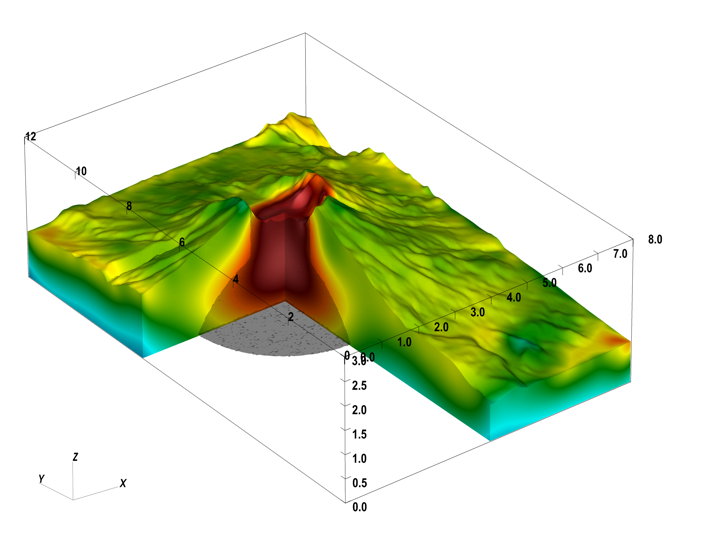 A 3D inversion of the Mount St Helens volcano in the USA. (Image from Dr Lutz Gross.)