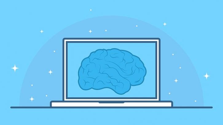 brain image on a laptop